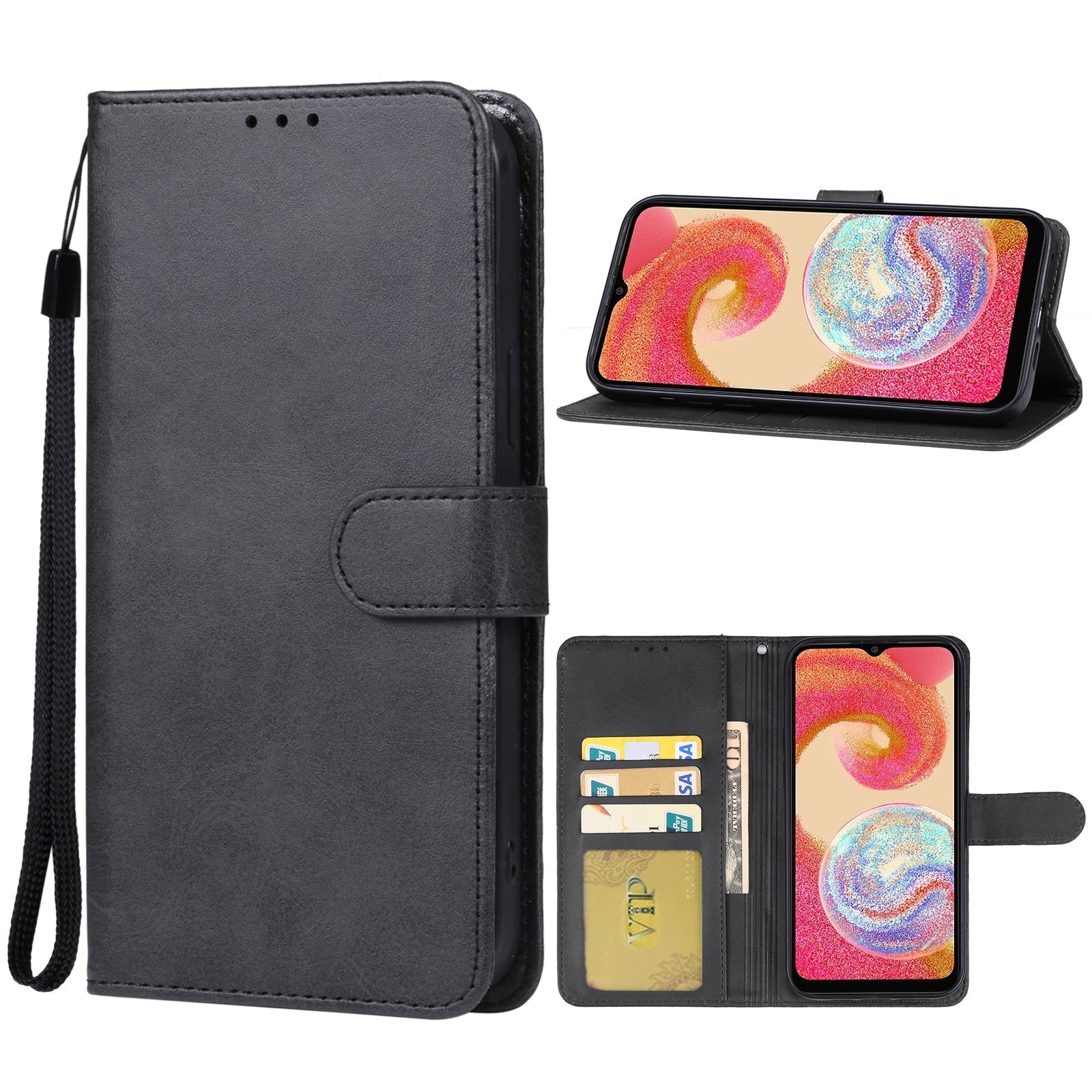 Leather Folio Wallet Case for Samsung Galaxy A05 Leather Folio Wallet Case for Samsung Galaxy A05